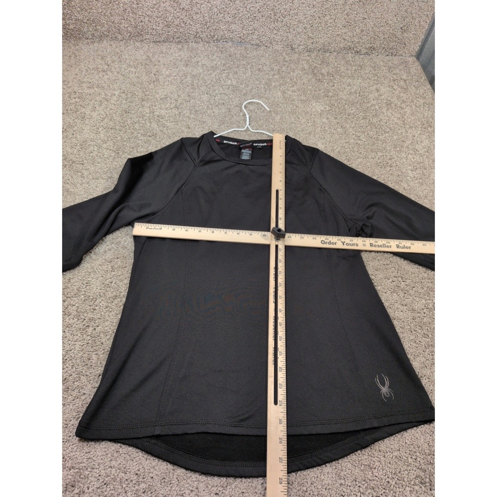 Spyder Active Mens Black Long Sleeve Performance Base Layer Top Large Thumbholes - Picture 5 of 8